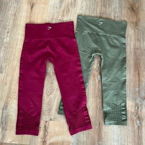 Gymshark Energy Seamless Crop Leggings Bundle - Size S